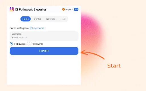 IG Followers Exporter ডাউনলোড করুন – ইনস্টাগ্রাম ডেটা এক্সপোর্ট টুল - Screenshot 1
